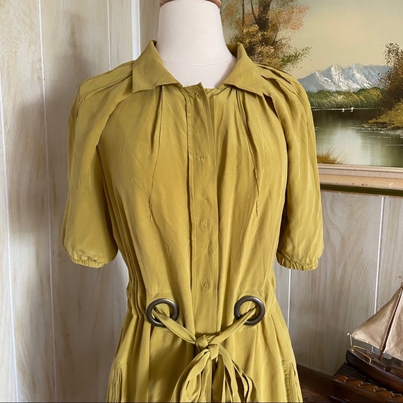 Silk Mustard Dress - Picture 4 of 6
